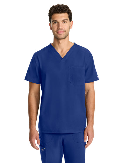 Men's 2-Pocket V-Neck Top - DK693 - Galaxy Blue