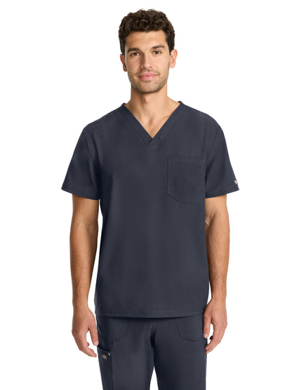 Men's 2-Pocket V-Neck Top - DK693 - Pewter