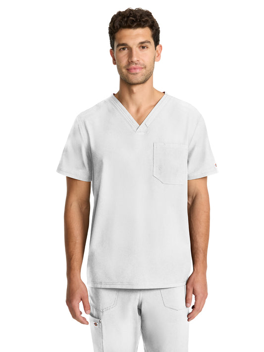 Men's 2-Pocket V-Neck Top - DK693 - White