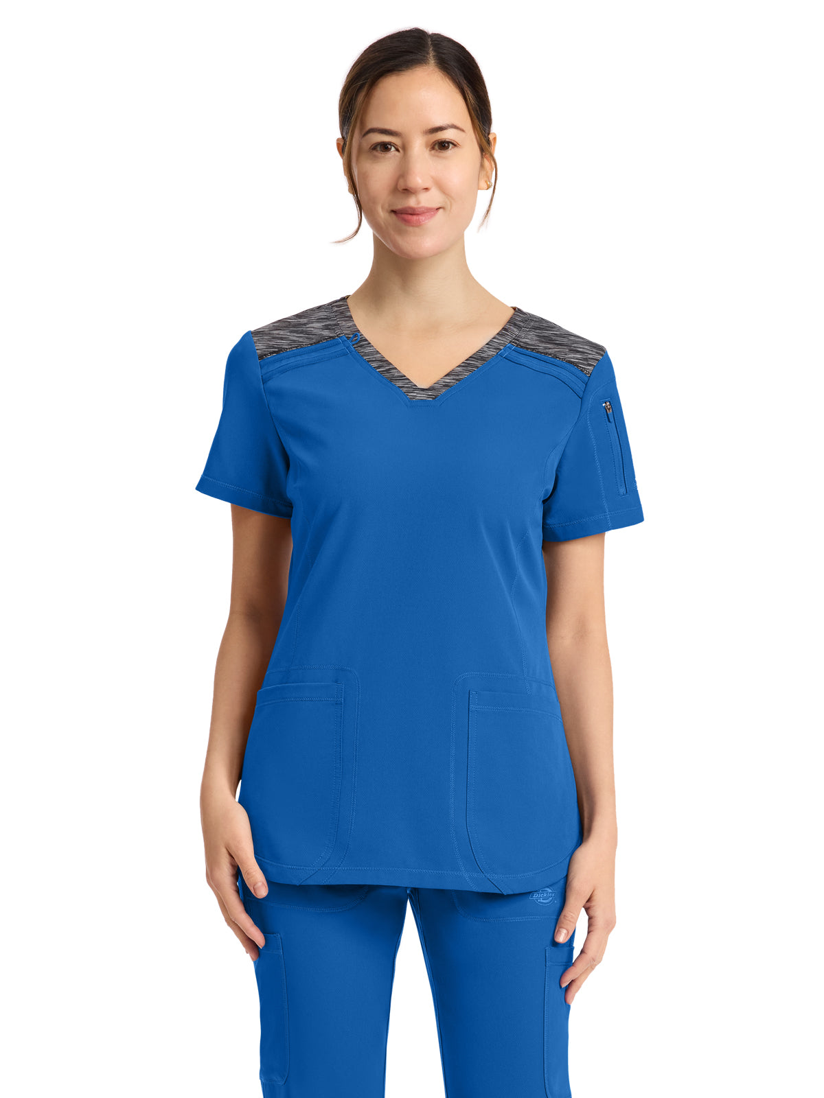 Women's V-Neck Top - DK740 - Royal