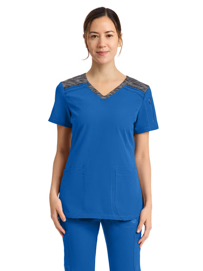 Women's V-Neck Top - DK740 - Royal