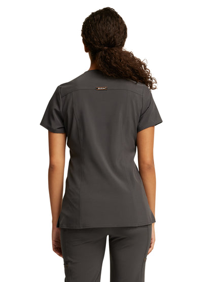 Women's V-Neck Top - DK747 - Pewter