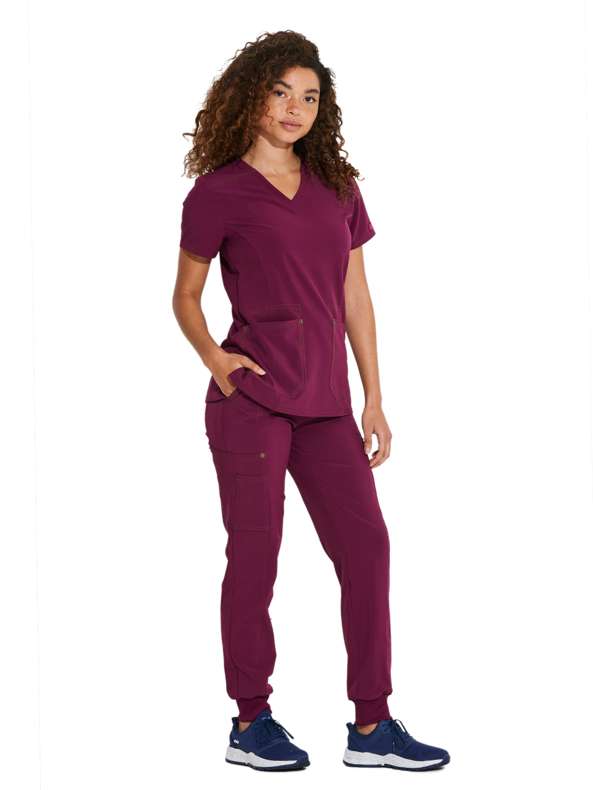 Women's V-Neck Top - DK747 - Wine