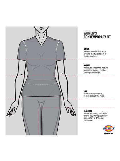 Women's Tuckable One Pocket V-Neck Top - DK748 - Navy