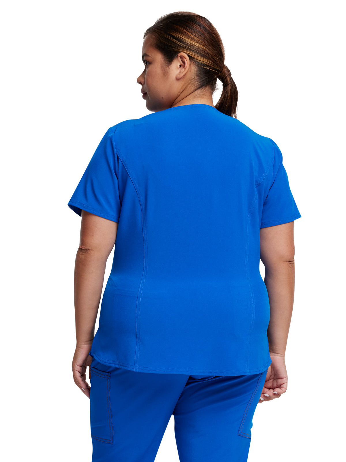 Women's Tuckable One Pocket V-Neck Top - DK748 - Royal