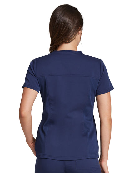 Women's 1-Pocket Tuckable V-Neck Top - DK812 - Navy