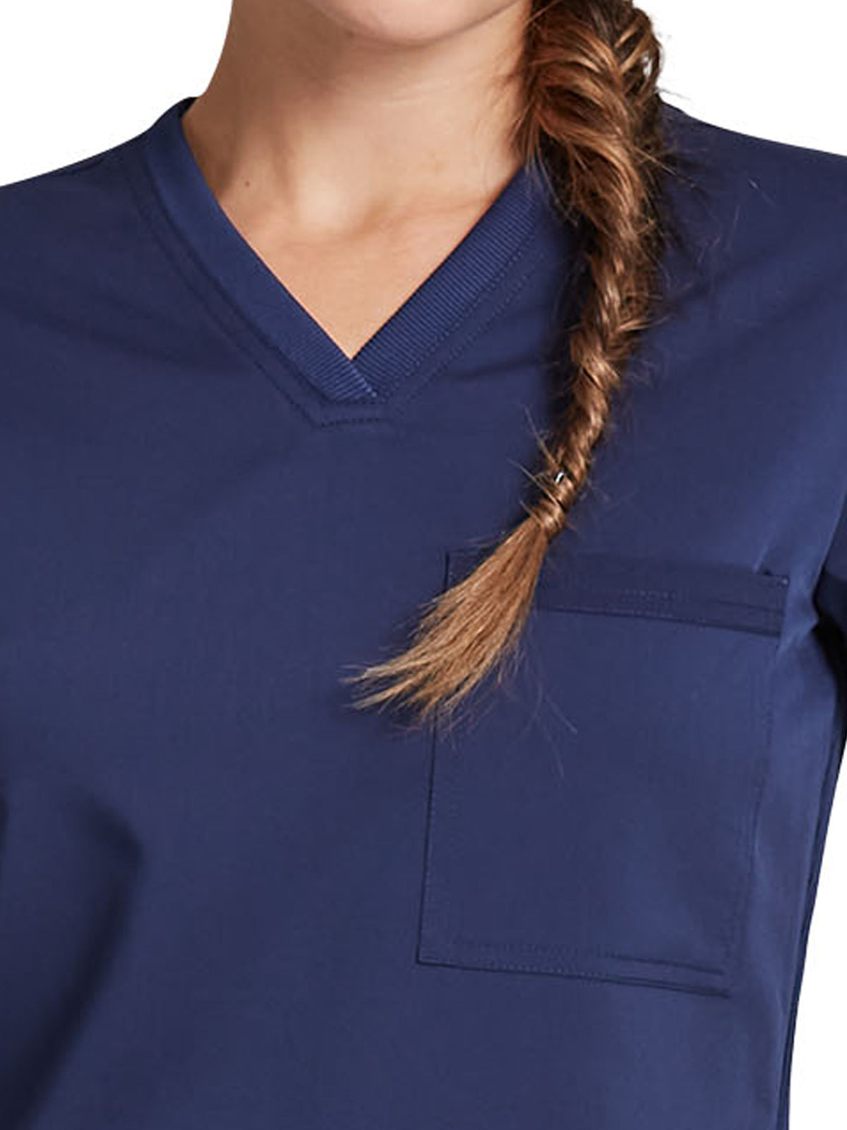 Women's 1-Pocket Tuckable V-Neck Top - DK812 - Navy