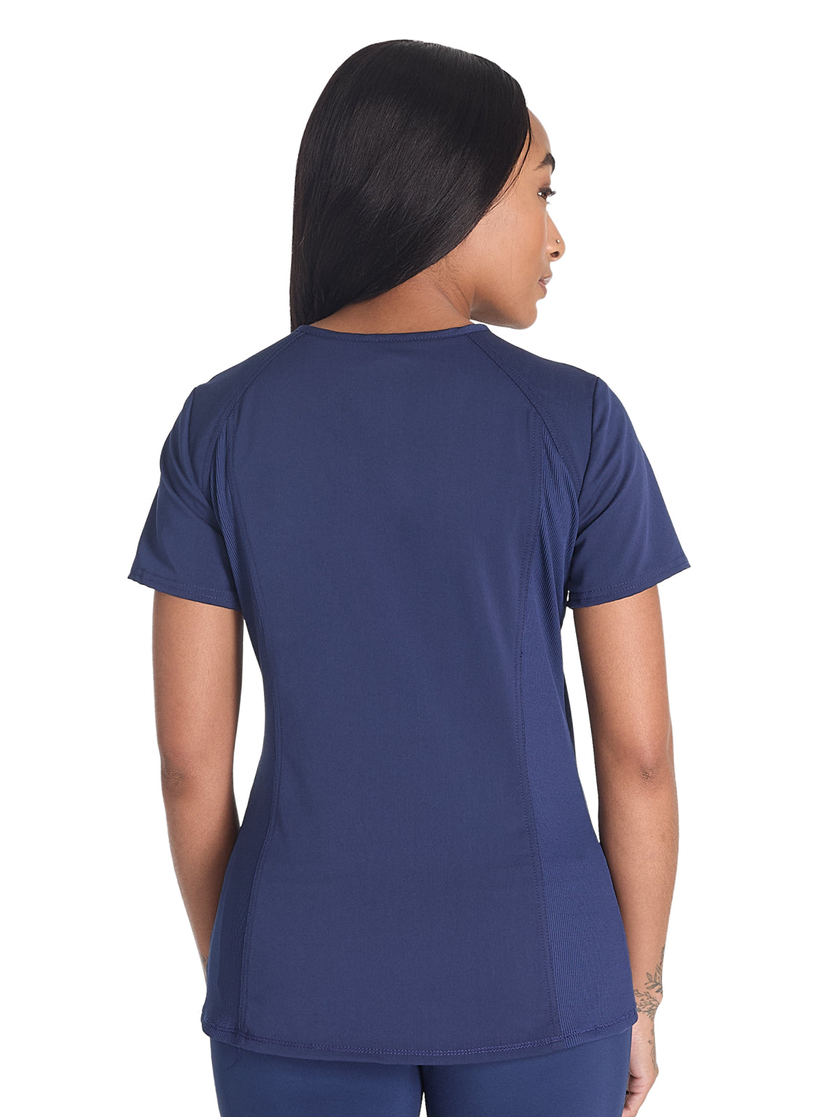 Women's 4-Pocket V-Neck Top - DK834 - Navy