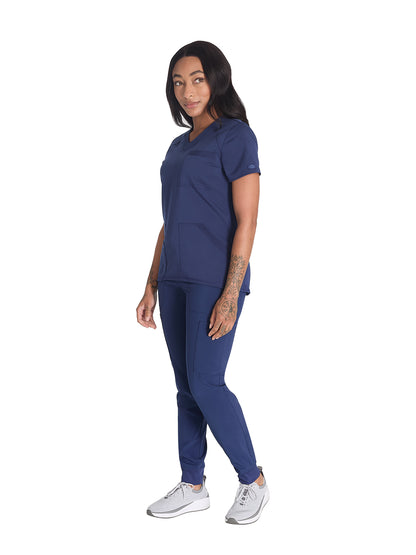 Women's 4-Pocket V-Neck Top - DK834 - Navy