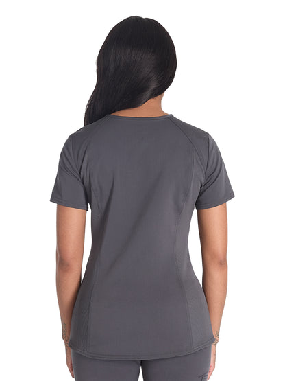 Women's 4-Pocket V-Neck Top - DK834 - Pewter