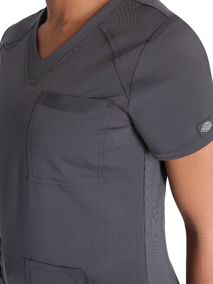 Women's 4-Pocket V-Neck Top - DK834 - Pewter