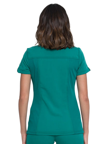 Women's 3-Pocket Mock Wrap Top - DK840 - Hunter Green