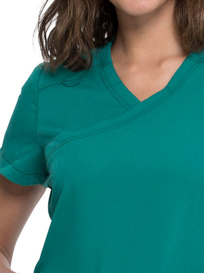 Women's 3-Pocket Mock Wrap Top - DK840 - Hunter Green