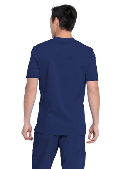 Men's 3-Pocket V-Neck Scrub Top - DK845 - Navy