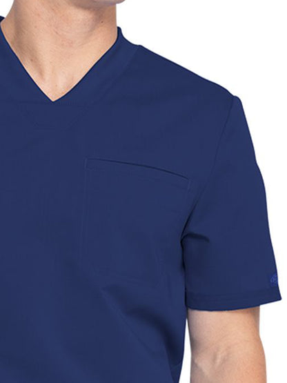 Men's 3-Pocket V-Neck Scrub Top - DK845 - Navy