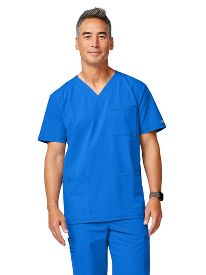 Men's 3-Pocket V-Neck Scrub Top - DK859 - Royal