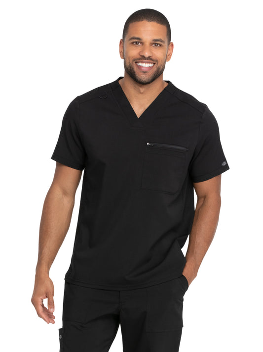 Men's 2-Pocket Tuckable V-Neck Top - DK865 - Black