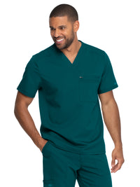 Men's 2-Pocket Tuckable V-Neck Top - DK865 - Caribbean Blue