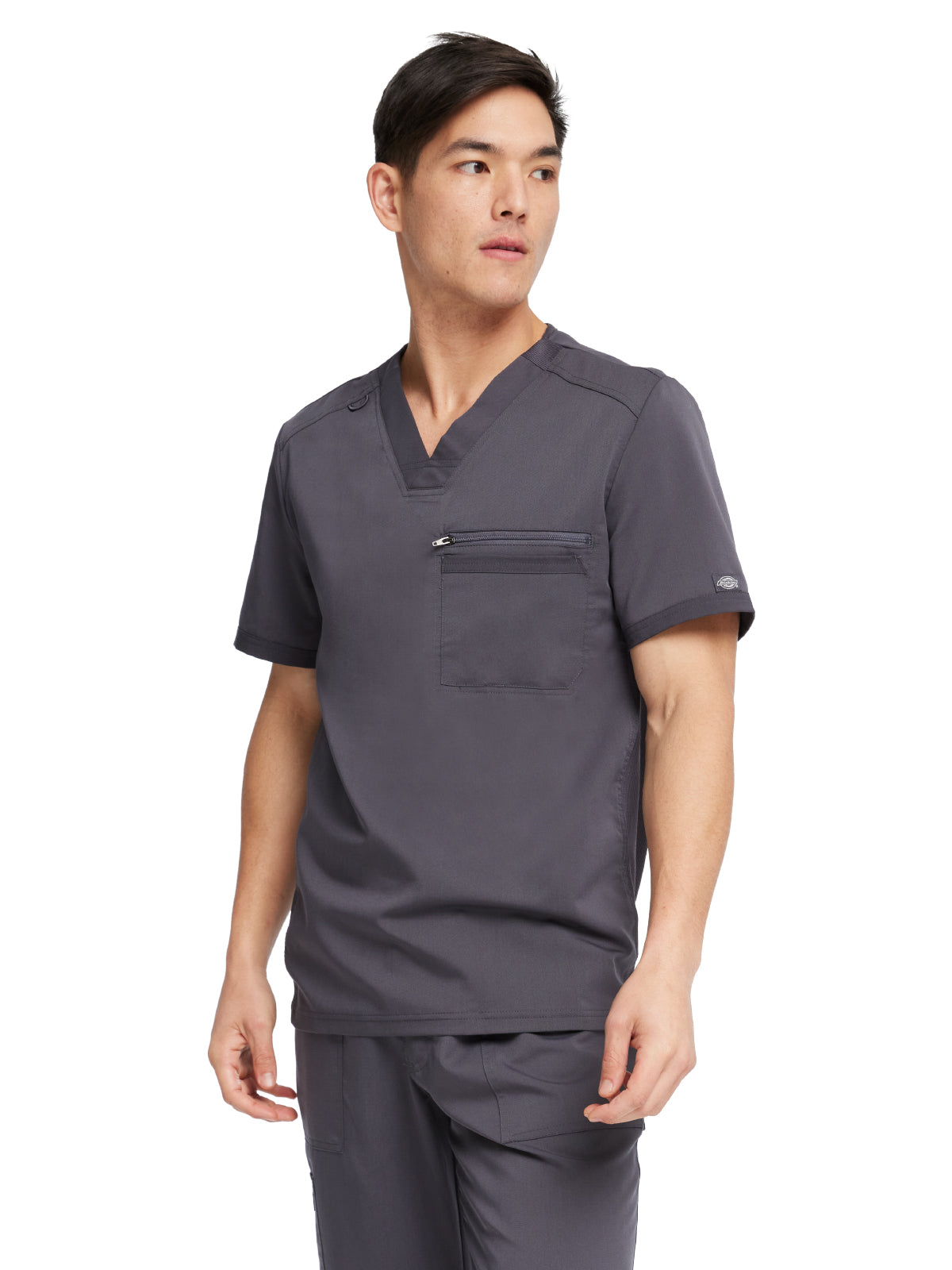 Men's 2-Pocket Tuckable V-Neck Top - DK865 - Pewter