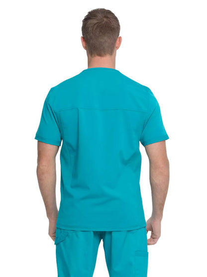 Men's 2-Pocket Tuckable V-Neck Top - DK865 - Teal Blue