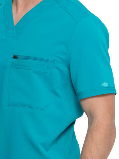 Men's 2-Pocket Tuckable V-Neck Top - DK865 - Teal Blue