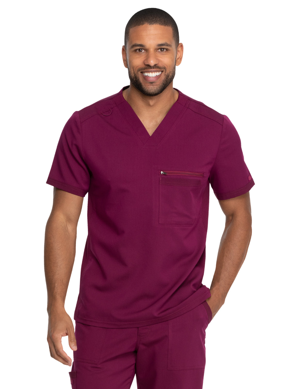 Men's 2-Pocket Tuckable V-Neck Top - DK865 - Wine