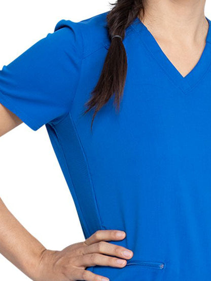 Women's 5-Pocket Rib Knit V-Neck Top - DK875 - Royal