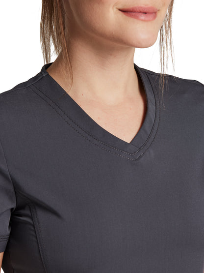 Women's 3-Pocket V-Neck Top - DK940 - Pewter