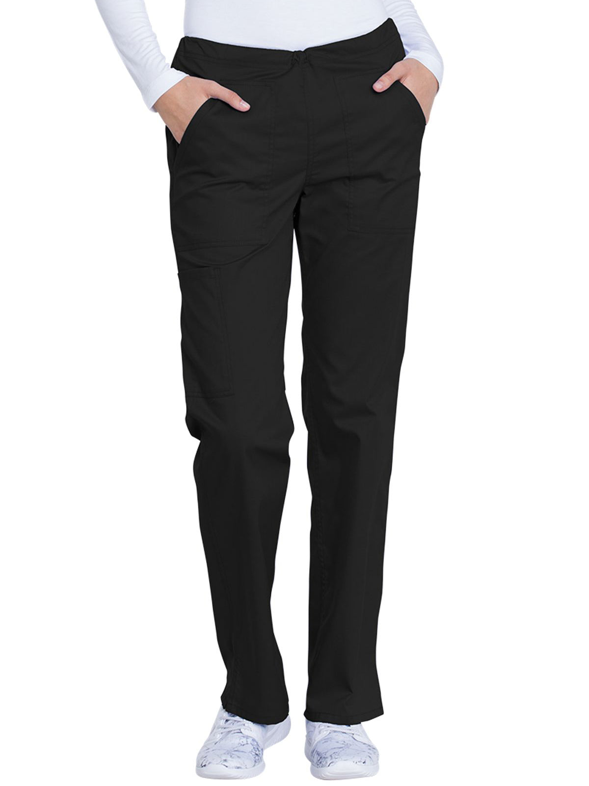 Women's 4-Pocket Mid Rise Straight Leg Pant - GD100 - Black