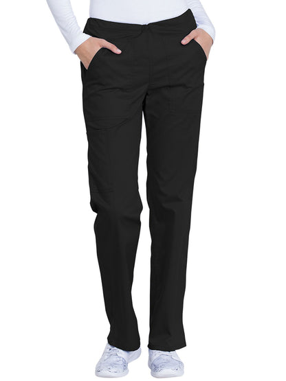 Women's 4-Pocket Mid Rise Straight Leg Pant - GD100 - Black