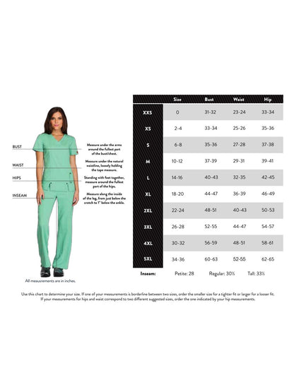 Women's 4-Pocket Mid Rise Straight Leg Pant - GD100 - Surgical Green