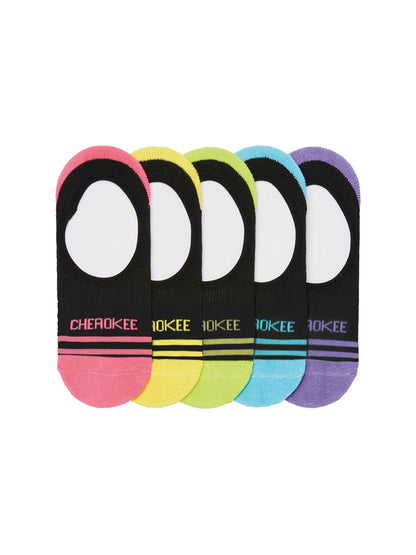Women's No Show Socks (5 Pairs per Pack) - HIDEOUT - Primary Passion
