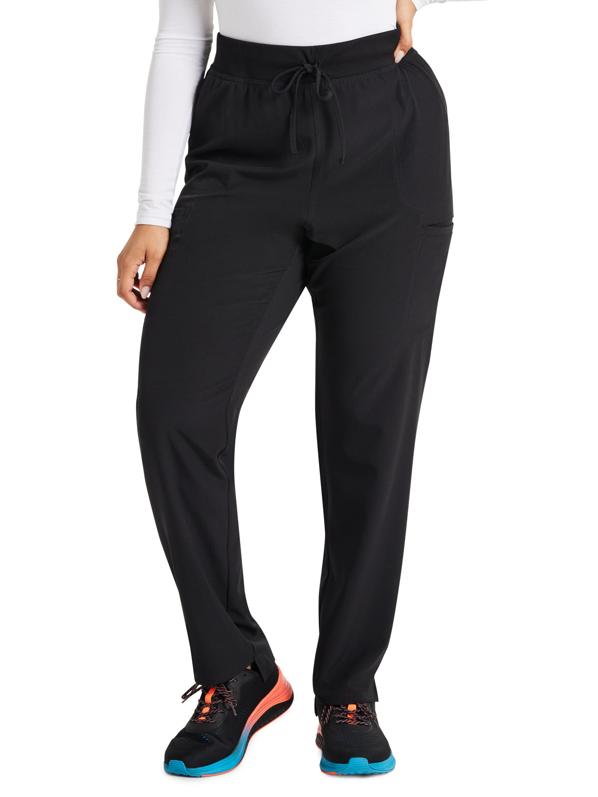 Women's 5-Pocket Low Rise Drawstring Pant - HS047 - Black