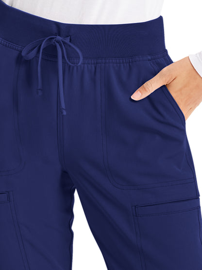 Women's 5-Pocket Low Rise Drawstring Pant - HS047 - Navy