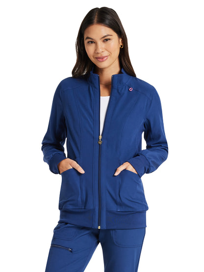 Women's 4-Pocket Zip Front Jacket - HS347 - Navy