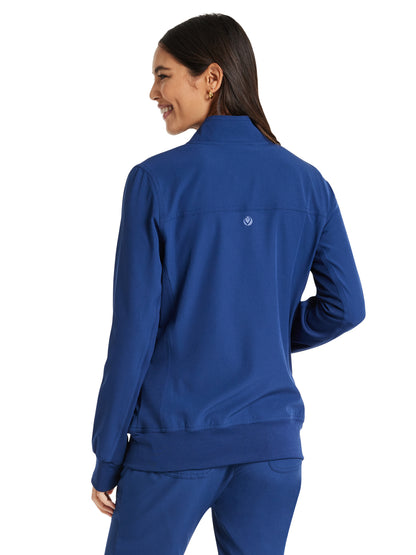 Women's 4-Pocket Zip Front Jacket - HS347 - Navy