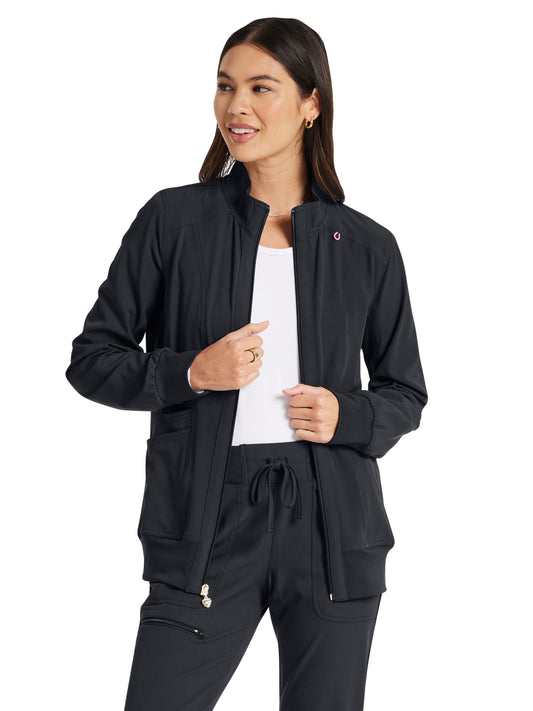 Women's 4-Pocket Zip Front Jacket - HS347 - Pewter