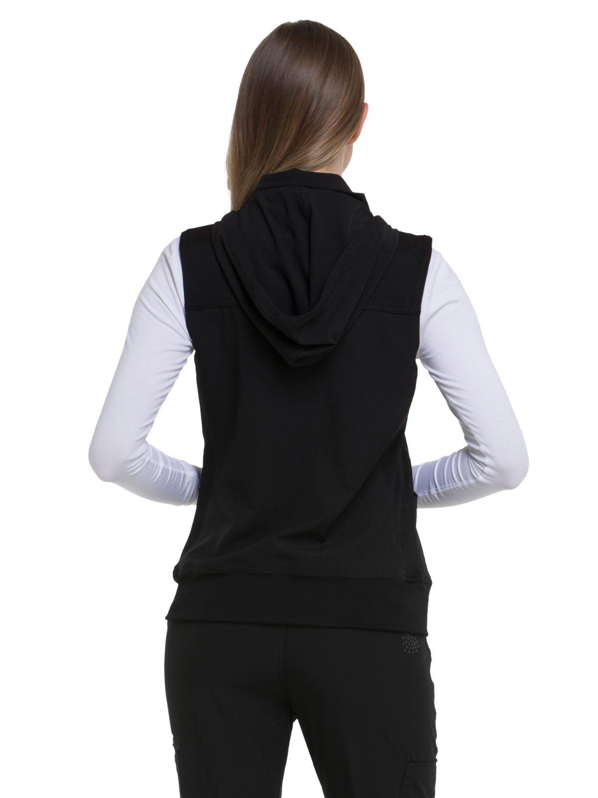 Women's Zip Front Vest - HS500 - Black