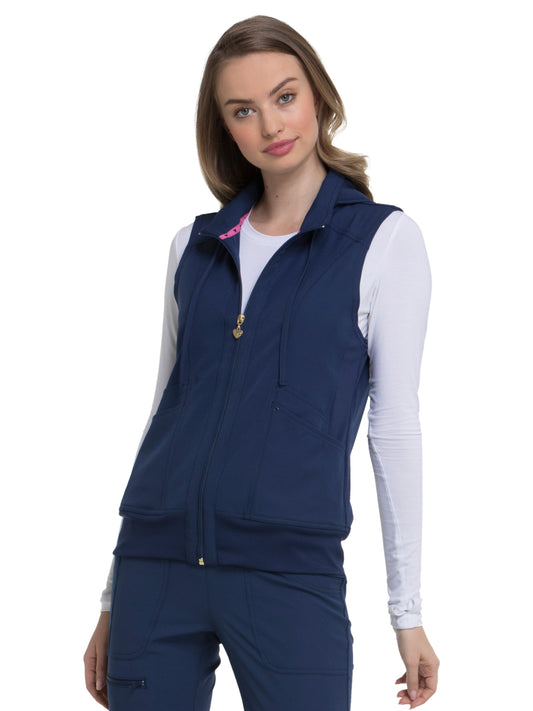 Women's Zip Front Vest - HS500 - Navy