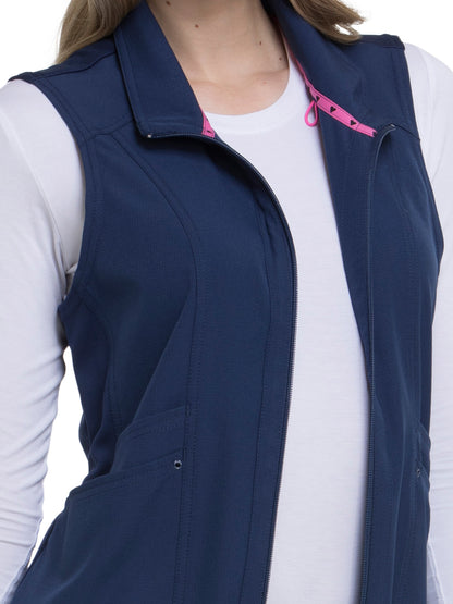 Women's Zip Front Vest - HS500 - Navy