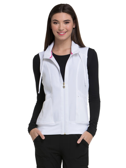 Women's Zip Front Vest - HS500 - White