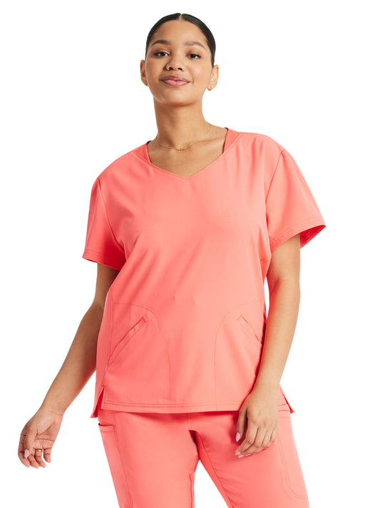 Women's 2-Pocket V-Neck Top - HS647 - Go Guava