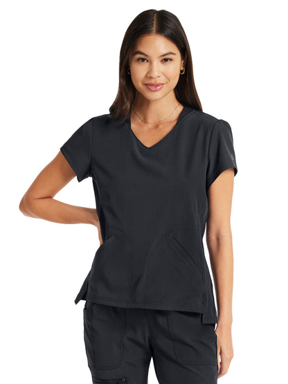 Women's 2-Pocket V-Neck Top - HS647 - Pewter