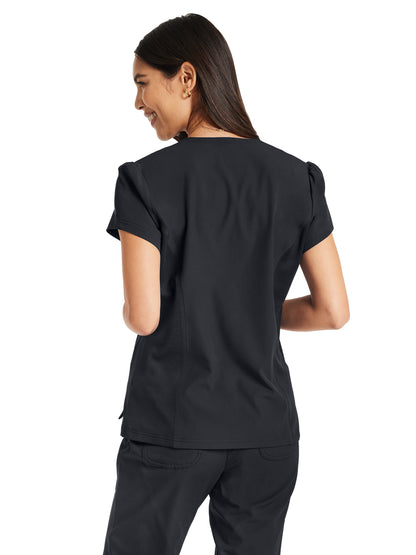 Women's 2-Pocket V-Neck Top - HS647 - Pewter