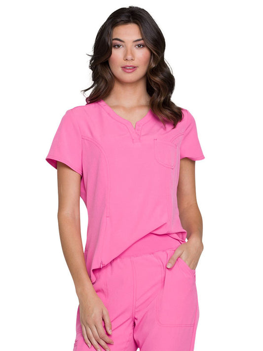 Women's Tuckable V-Neck Top - HS710 - Pink Party