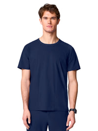 Men's 2-Pocket Crew Neck Scrub Top - IN00020 - Navy