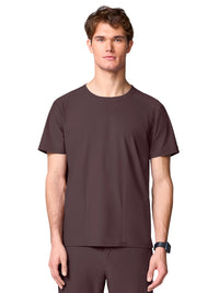 Men's 2-Pocket Crew Neck Scrub Top - IN00020 - Walnut Roast