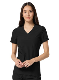 Women's 2-Pocket V-Neck Top - IN00033 - Black