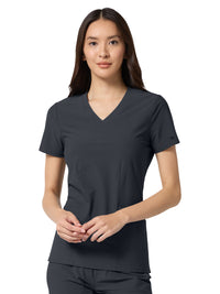 Women's 2-Pocket V-Neck Top - IN00033 - Pewter