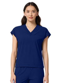 Women's 1-Pocket V-Neck Dolman Top - IN00034 - Navy